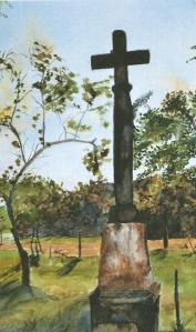 Jezus Christus en Die gekruisigd Aquarel MB