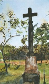 Kruis in Frankrijk - Aquarel MB
