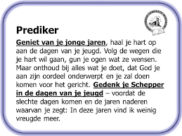 Gedank uw Schepper in uw jongelingsjaren