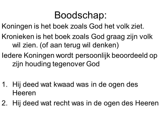 Koningen 13 - eigenwillige godsdienst - SlidePlayer