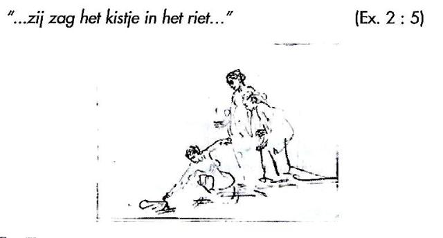 Rembrandt schets - dochter farao Mozes biezenkistje