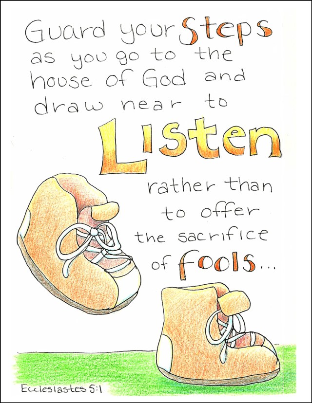 Prediker 4 17 - Guard your steps - Doodle Through The Bible