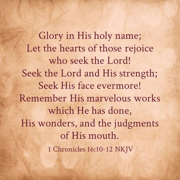 1 Kronieken 16 10-12 Seek the Lord and His holy Name - Pinterest