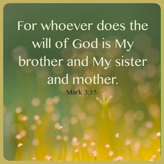 Markus 3 35 - Ieder die de wil van God doet - Image Gallery