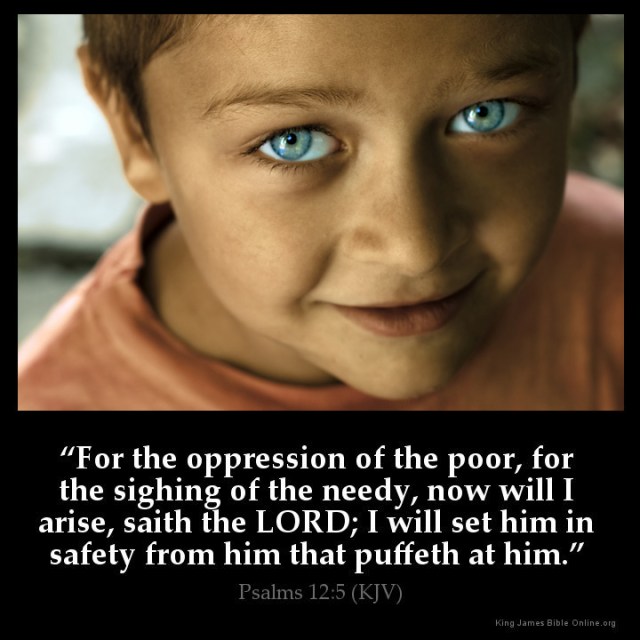 Psalm 12 5 - For the poor and oppressed - Inspirational Image