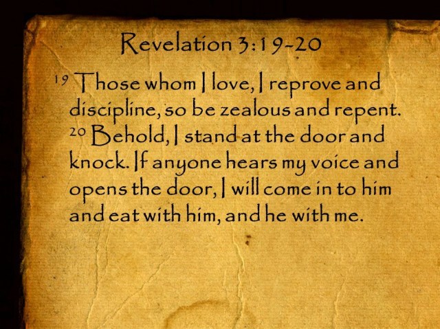 Openbaring 3 19-20 - Wijs ik terecht en bestraf - SlidePlayer